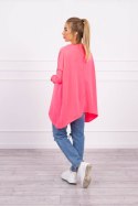 Bluza oversize z asymetrycznymi bokami różowy neon