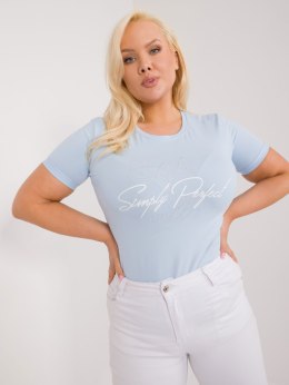 T-shirt bluzka damska plus sieze jasny niebieski