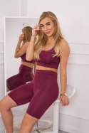 Komplet sportowy top + legginsy fuksja