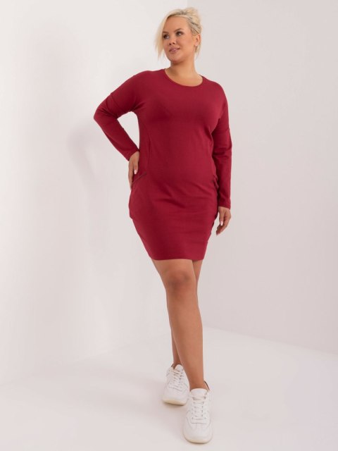 Tunika sukienka casoulowa bordowa plus size