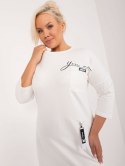 Sukienka sportowa plus size ecru, rękaw 3/4 Relevance