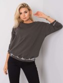 Bluza z napisami, rekaw 3/4 Charliza ciemny khaki