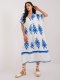 Sukienka maxi boho niebieska z printem oversize