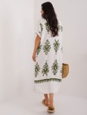 Sukienka maxi boho khaki z printem oversize