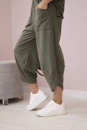 Komplet damski bluza i spodnie khaki oversize włoski