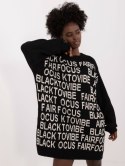 Sweter czarny luźny z napisami cousalowy Badu