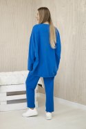 Komplet damski oversize bluza i spodnie chabrowy, włoski