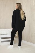 Komplet damski oversize bluza i spodnie czarny, włoski