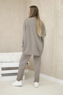 Komplet damski oversize bluza i spodnie fango, włoski