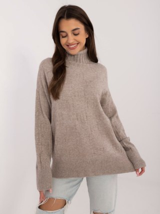 Sweter AT-SW-2342-1.35 ciemny bezowy