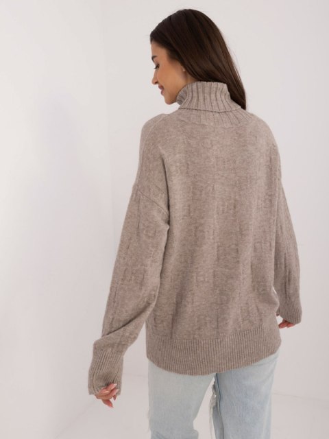 Sweter AT-SW-2342-1.35 ciemny bezowy