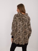 Bluza camelowa kangurka w zwierzęcy print, bawełniana