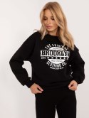 Bluza Brooklyn czarna ocieplana oversize z printem