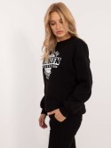 Bluza Brooklyn czarna ocieplana oversize z printem