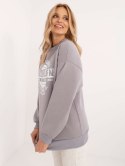 Bluza Brooklyn szara ocieplana oversize z printem