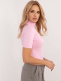 Sweter golf z krotkim rękawem jasnoróżowy, cosual M/L