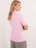 Sweter golf z krotkim rękawem jasnoróżowy, cosual M/L