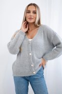 Sweter zapinany na guziki szary, oversize włoski