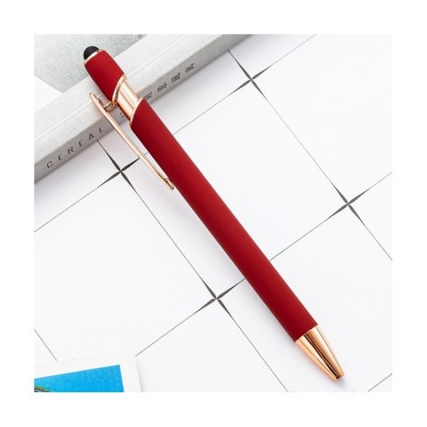 Długopis metalowy touch pen soft touch czerwień DL06