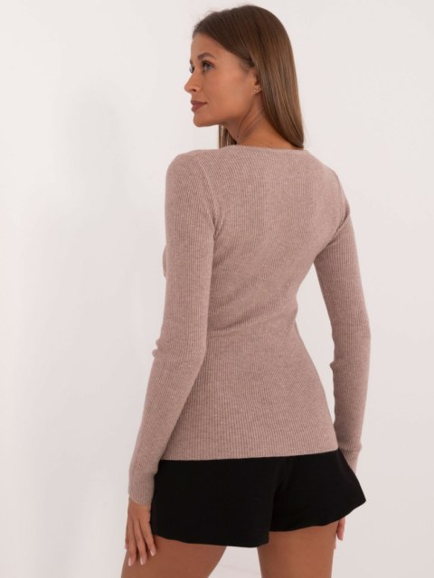 Sweter AT-SW-2332-2.62 ciemny bezowy S/M