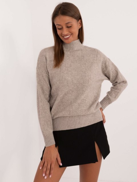 Sweter AT-SW-2339.54 ciemny bezowy