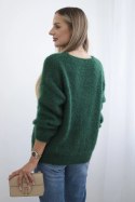 Sweter zapinany na guziki zielony, oversize włoski