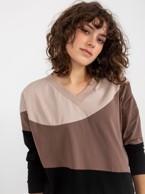 Bluza RV-BL-8461.32P czarno-beżowy