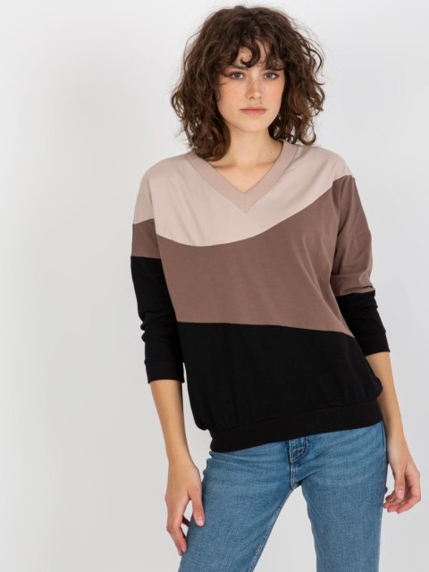 Bluza RV-BL-8461.32P czarno-beżowy