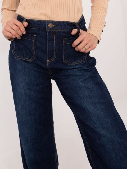 Spodnie jeans D80016BD62456D283 ciemny niebieski L