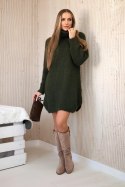 Sweter z golfem khaki