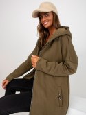 Bluza długa khaki z kapturem i suwakiem Tina L/XL