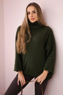 Sweter z golfem khaki