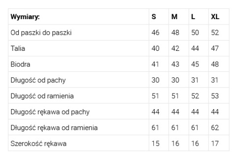 tabela rozmiarów