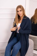 Sweter kardrigan z rękawami typu nietoperz jeansowy