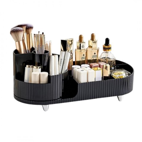 Organizer na pędzle, kosmetyki, ryflowany obrotowy czarny 34,5x14,7x14,3 cm CB56CZ Organizer na pędzle, kosmetyki, ryflowany obrotowy czarny 34,5x14,7x14,3 cm CB56CZ