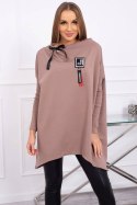 Bluza oversize z asymetrycznymi bokami mocca