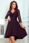 Sukienka z dłuższym tyłem z koronkowym dekoltem czarna Nicolle M