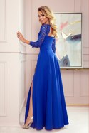 309-2 AMBER elegancka koronkowa długa suknia z dekoltem - CHABROWA - S
