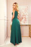 Chiara elegancka maxi suknia na ramiączkach butelkowa zieleń